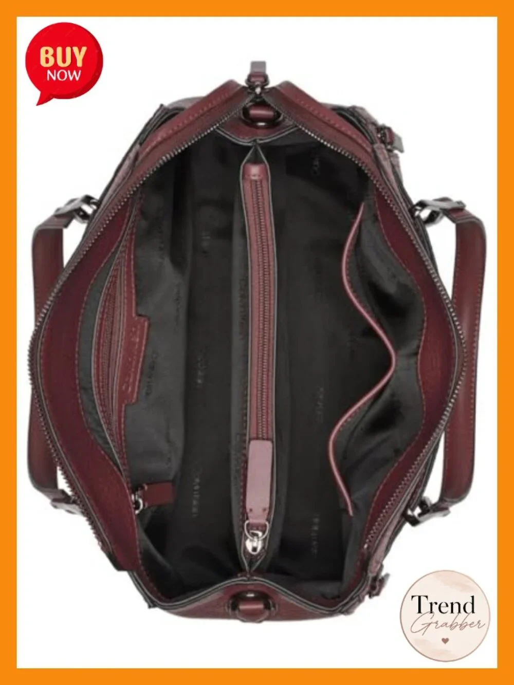 Vegan Leather Satchel Crossbody Bag with Pockets
